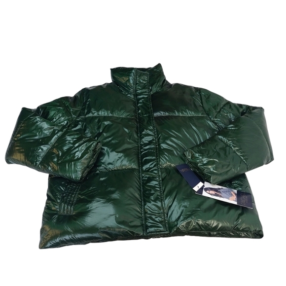 RACHEL Rachel Roy Women's Green Faux Down Puffer Jacket Size M NWT - Picture 7 of 13